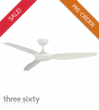ThreeSixty Fans Flume 60" 3 ABS Blades Ceiling Fan - White